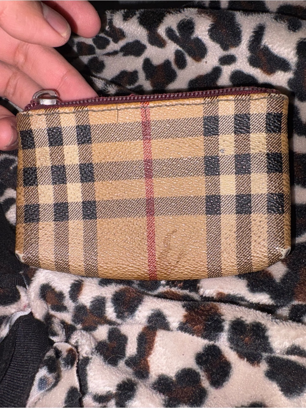 BURBERRY Plaid Zip Coin Pouch - Picture 1 of 5